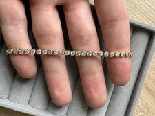 Yellow 9ct 375 Gold Tennis Bracelet 8” Fully Hallmarked Simulated Diamond