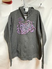 Girls Black Harley Davidson Minnesota Zip Up Sweatshirt Hoodie Size L