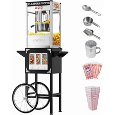Movie Theater Style Popcorn Machine Cart with 10 Oz Kettle Candy Dispenser