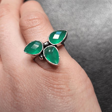 Green Glass Ring - Size 5.5
