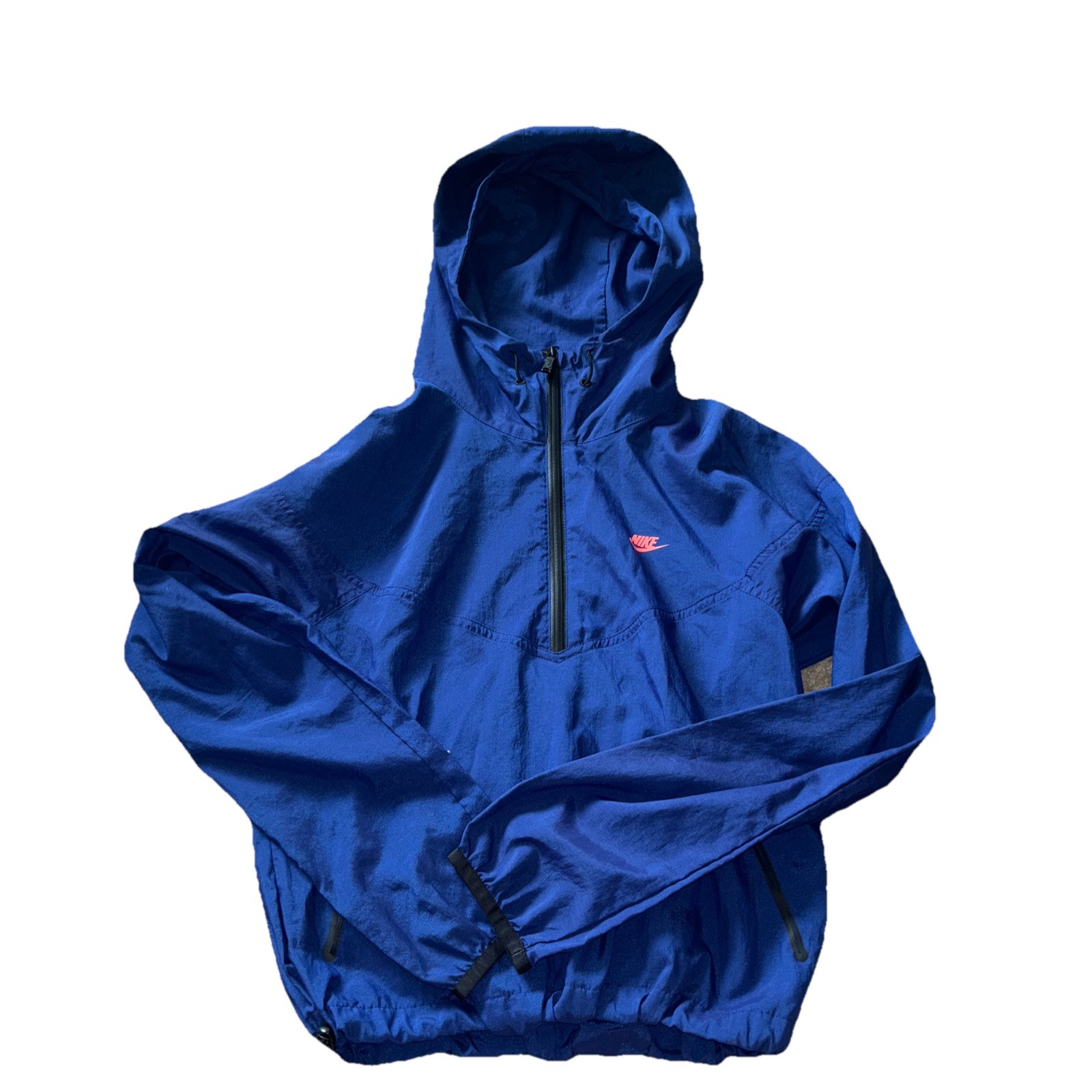 SACAI X NIKE Giacca a vento Nike donna piccola blu con cappuccio abbigliamento sportivo pullover 1 2 zip