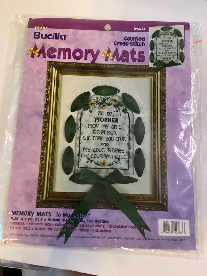 Bucilla Counted Cross Stitch Memory Mats "TO MY MOTHER" 8" X 10" new - Image 2 of 4