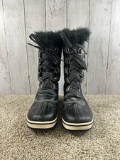 Sorel Faux Fur Tofino Black Waterproof Winter Snow Boot Girl's 4