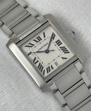 Cartier Tank Francaise Gents Watch Guilloche Dial Auto Steel 28mm 2302