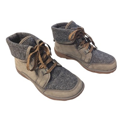 Chaco Barbary Womens 6 Nickel Gray Wool Leather Ankle Boots J150184