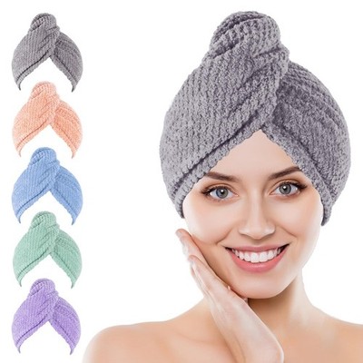 Kldnkig Soft Microfiber Hair Drying Towel Wrap, 5 25*65 cm/10*26 inch, Plaid
