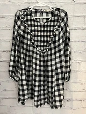 Tucker Tate Black/White Plaid Dress Sparkle Rayon EUC Girl's Size 5