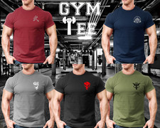 Gym Fit T shirt Training Tops Fitted T-Shirts Tee Muscle Short Sleeve Workout
