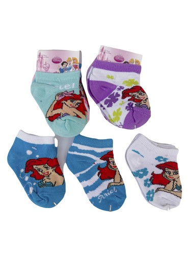 9 Pair-Pack Princess Ariel Socks - Mermaid Blue and Pink Colored Baby Socks (12- - Picture 4 of 12