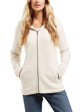 Image of NEW RRP £50, Fat Face Natural IVORY Super Soft Ella Zip Hoodie