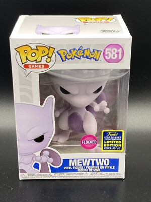 Funko Pop Games Pokémon Mewtwo Flocked SDCC Shared Exclusive #581 | eBay