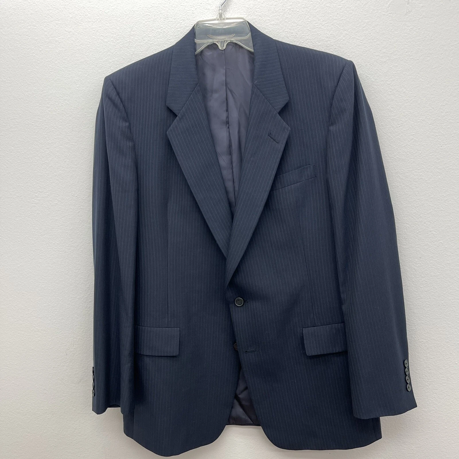 Giacca cappotto sportivo Christian Dior Monsieur 44R lana blu righe blazer Union Made