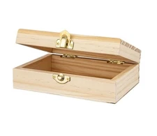 Unfinished  Wood Box Hinged. Crafts Decoupage Decorate  6 x 4 x 2  inches