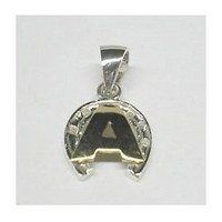 SilberanhäNger Mit Hufeisen Und Zentralem Buchstaben Mit Freiem Halsband Luce