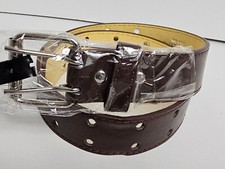 New CTM Kids' Leather Two Hole Jean Belt size M - brown