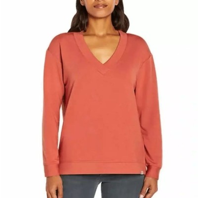 Orvis V-neck Rust Sweatshirt Sz XL Athleisure Lightweight Ultrasoft Casual