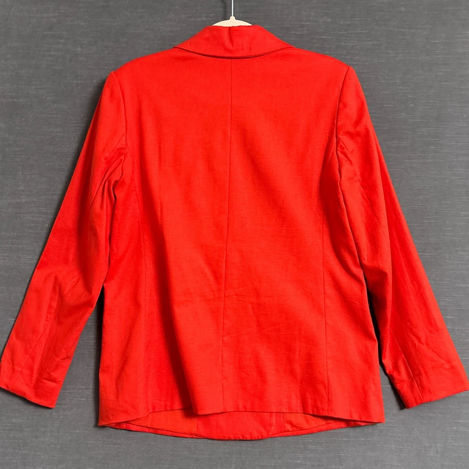 Blazer Banana Republic Mujer 8 Rojo Naranja Lino Náutico Costero Preppy Carrera Foto 4 de 4