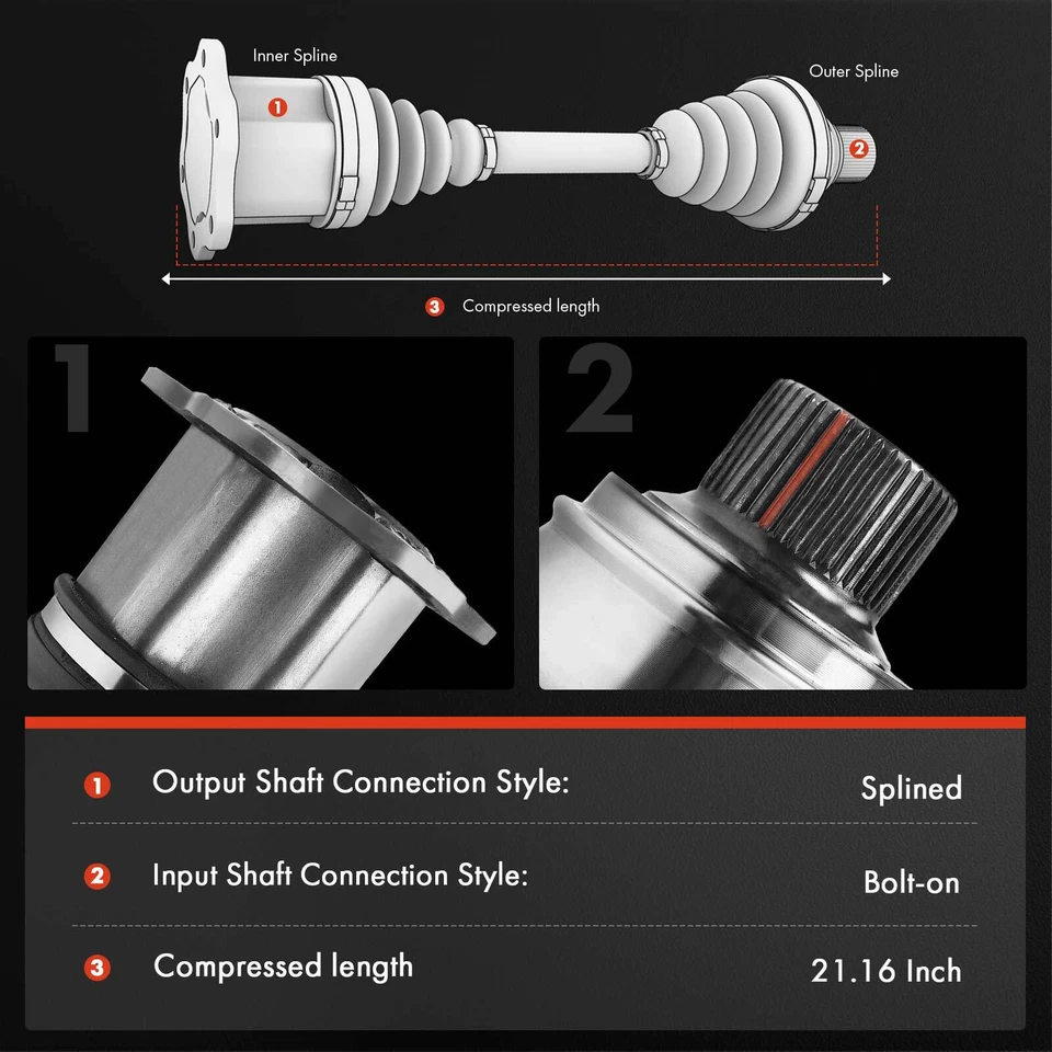 Вал оси CV в сборе для Mitsubishi Montero Sport 97-04 Montero передний правый - Изображение 2 из 4