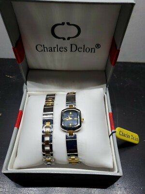 Charles Delon Watch & Bracelet Womens Black Stainless Silver  display picture 1