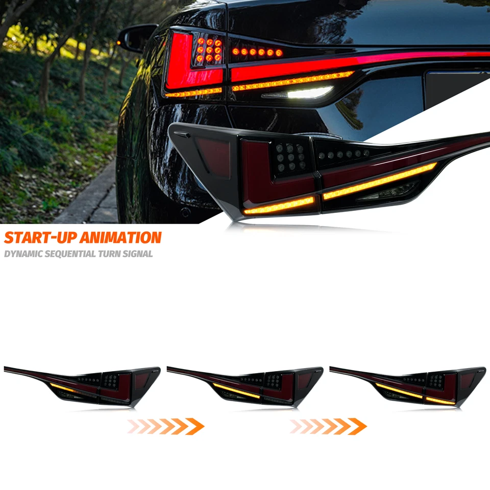 Luces traseras LED para Lexus GS350 GS200t GSF 2012-2020 animación luces traseras negras Foto 2 de 4
