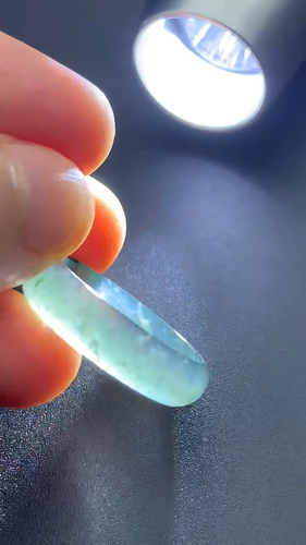 Video Certified Green Natural A Jadeite Jade Round Circle Ring NO.10.25 # 419553 - Video 1 of 1