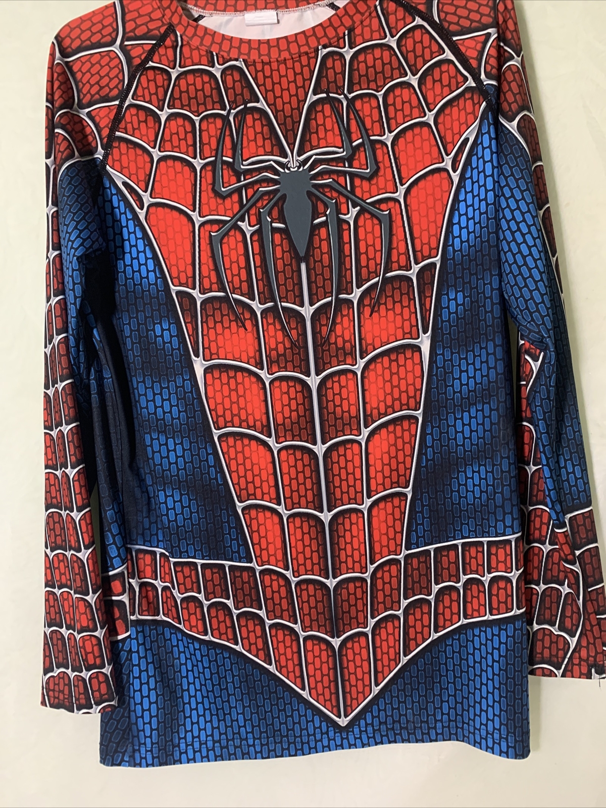 Spiderman Shirt Mens Medium Red Blue Comics Long Sleeves Cartoons Action Figures