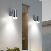 2X Led AußEn Down Wand Leuchten Einfahrt Hof Garten Strahler Lampen Edelstahl