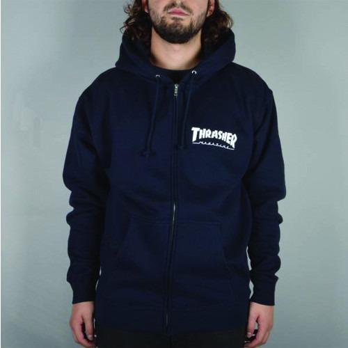 Thrasher 2016 Logo Zip Hood Navy 314128 NVY