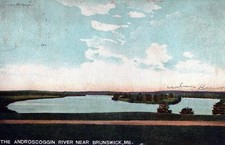 The Androscoggin River Near Brunswick ME Posted Vintage Undivided Back Post Card