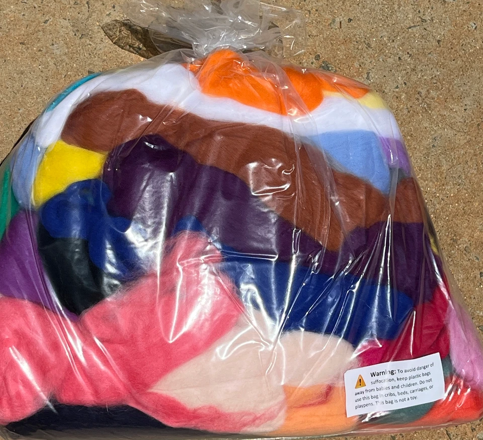 1LB Felting Wool Color Assortment Sampler, Roving Fiber 28+ Colors! Craft Fiber - Image 2 of 4