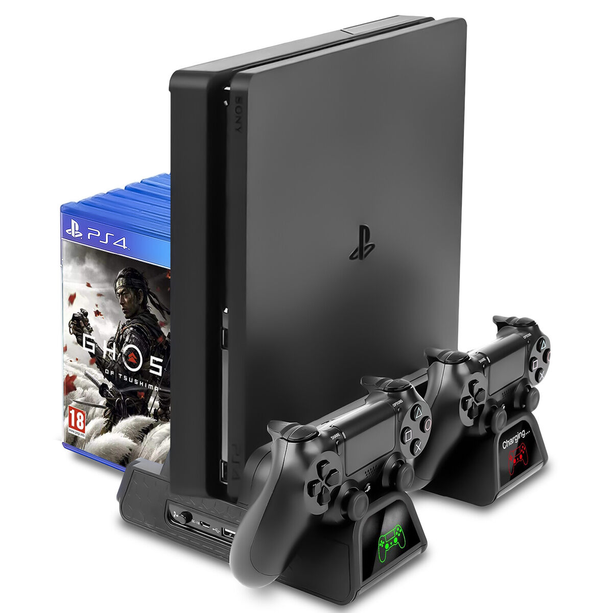 Supporto di raffreddamento PS4 dock di ricarica e 12 rack di gioco per PS4,  PS4
