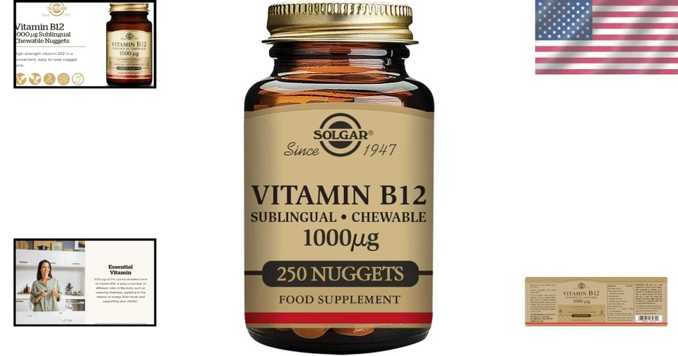 250 Servings Cherry Vitamin B12 1000 mcg Nuggets - Boost Heart & Energy - Image 2 of 4