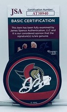 Jacob Bernard-Docker signed Ottawa Senators Reverse Retro Puck autographed 2 JSA