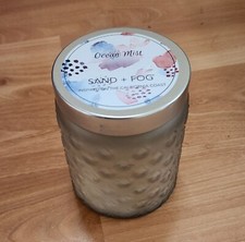 Sand + Fog glass jar candle NEW Ocean Mist Scent textured heavy jar single wick.