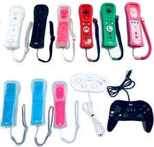 OEM Wii Controllers, Motion Plus Remote, Classic, Pro, Blue, Pink, Mario, Peach