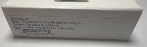 New Apple Thunderbolt to Gigabit Ethernet Adapter A1433 - MD463LL/A Sealed Box - Photo 3/4