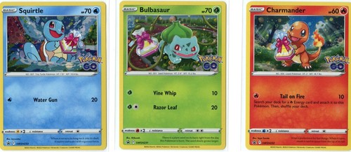 Pokemon Sword & Shield GO Cosmos Holos (Set of 3) Squirtle Charmander Bulbasaur