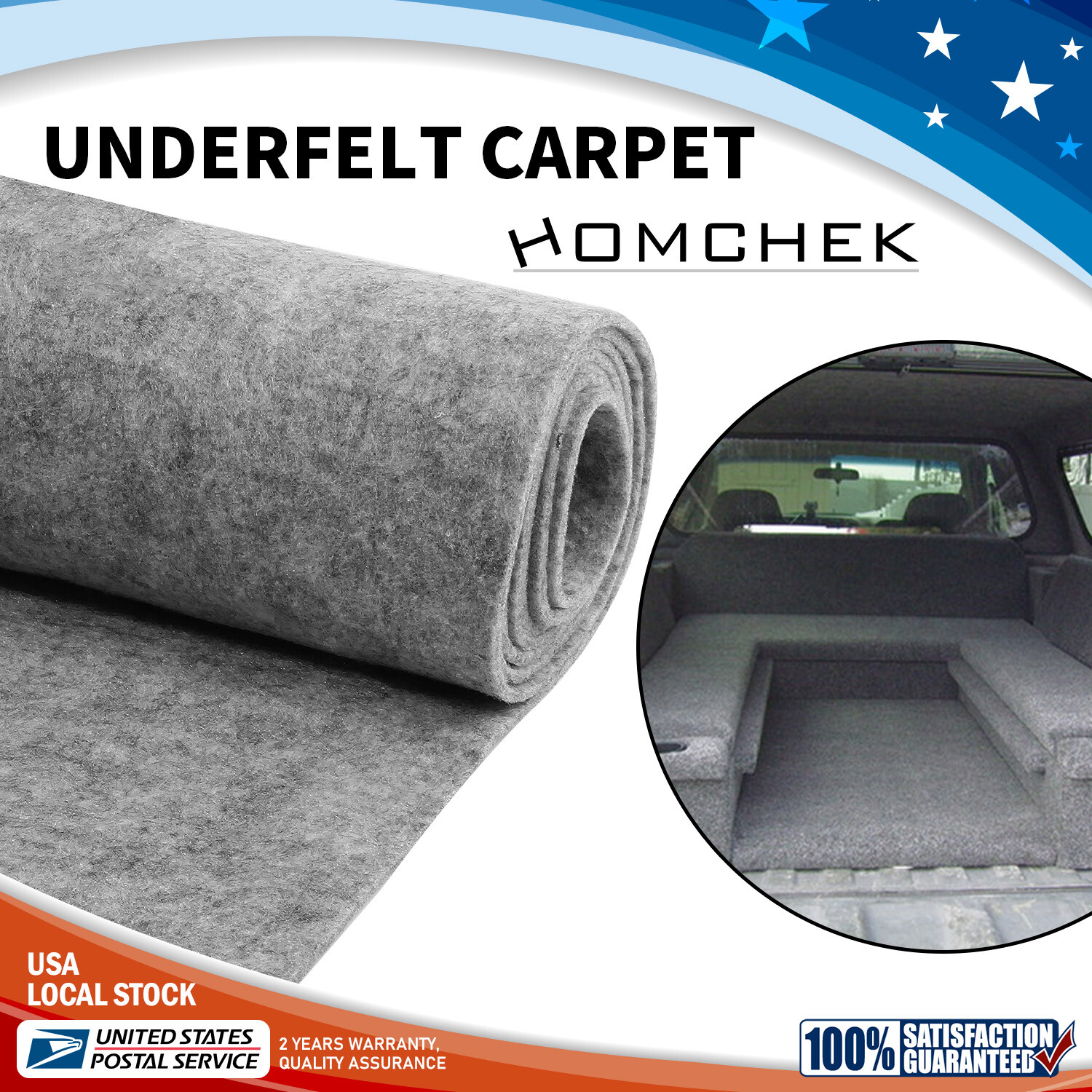 39x79 Auto RV Boat Trunk Liner Underfelt Carpet Felt Fabric Material