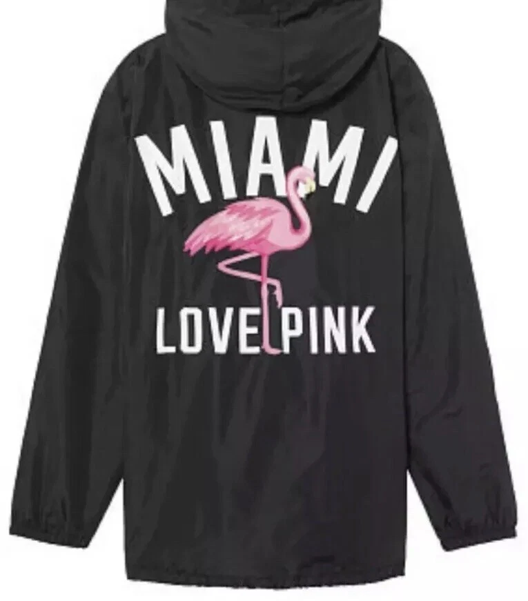 Victoria Secret 粉红色迈阿密内衬 Anorak 夹克 Coach 风衣 火烈鸟 尺寸 L — 第 3/4 张图片