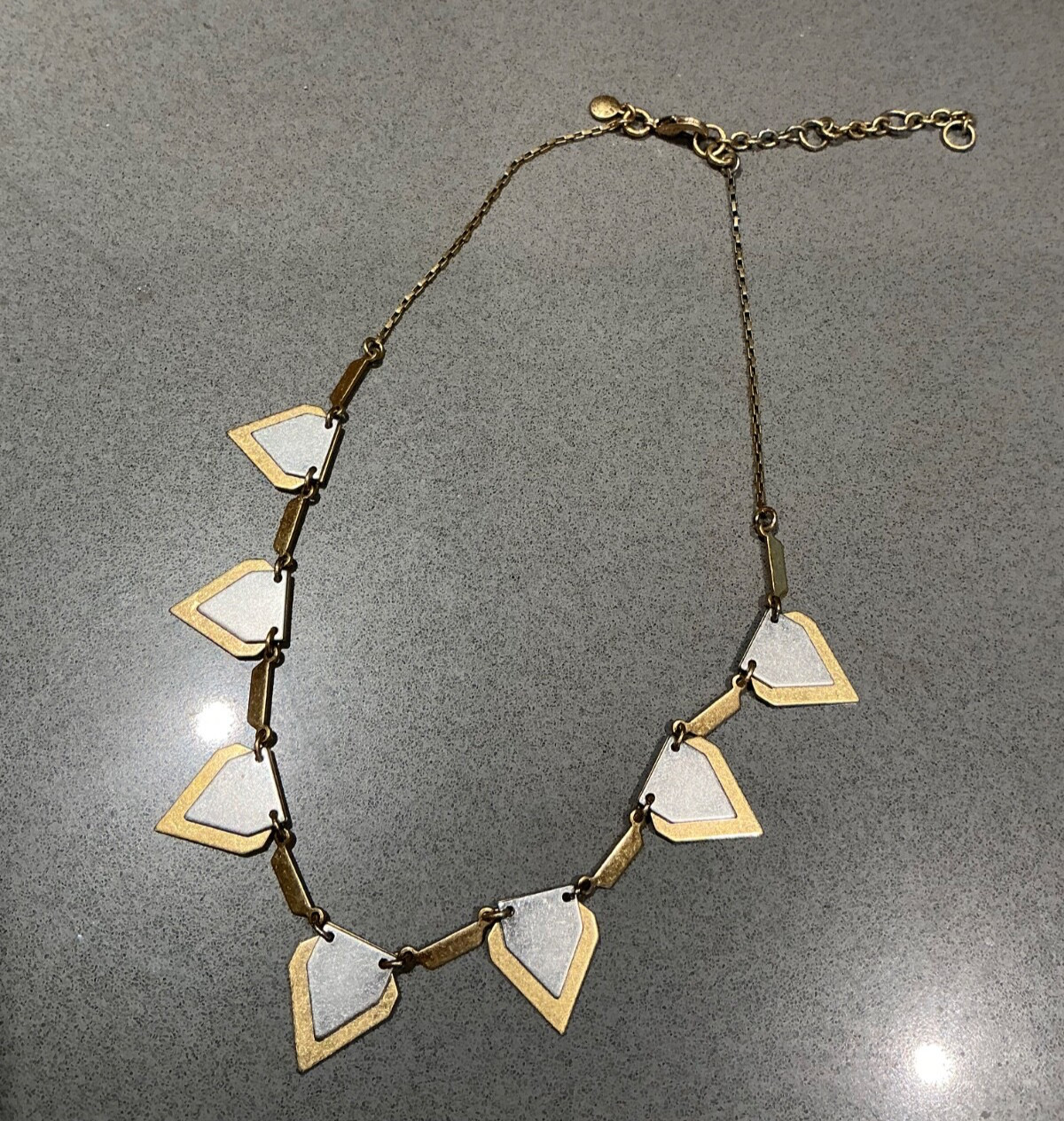 J.Crew Two Tone Hinged Triangle Geometric GOLD SI… - image 1