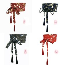 Japanese Hekoobi Yukata Waistband Obi Kimono Belt Tassel Vintage Floral