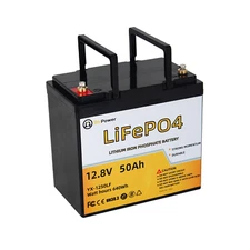 12V 50Ah LiFePO4 Battery Pack Lithium Iron Phosphate for RV Marine Solar System