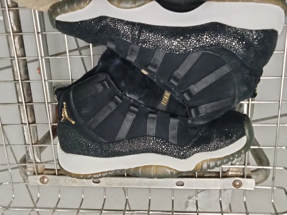 Air Jordan 11 Retro Prem Heiress 2017 Black Gold 852625 030 Size