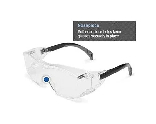 Gafas de seguridad transparentes sobre gafas laboratorio de trabajo al aire libre cubierta de protección ocular 2 1/par Foto 3 de 4