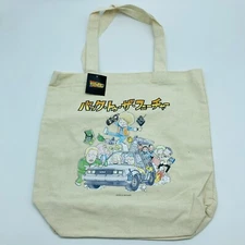 BACK TO THE FUTURE DELOREAN Japanese Hilarious Illustrated Tote Bag Marty Doc