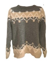 Women's 100% mohair jumper. Size M (10-12). Grey & beige. VGC