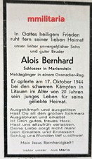 Sterbebild WWII Gefreiter Marienstein Meldegänger Gren. Regt. Preekuln Lettland