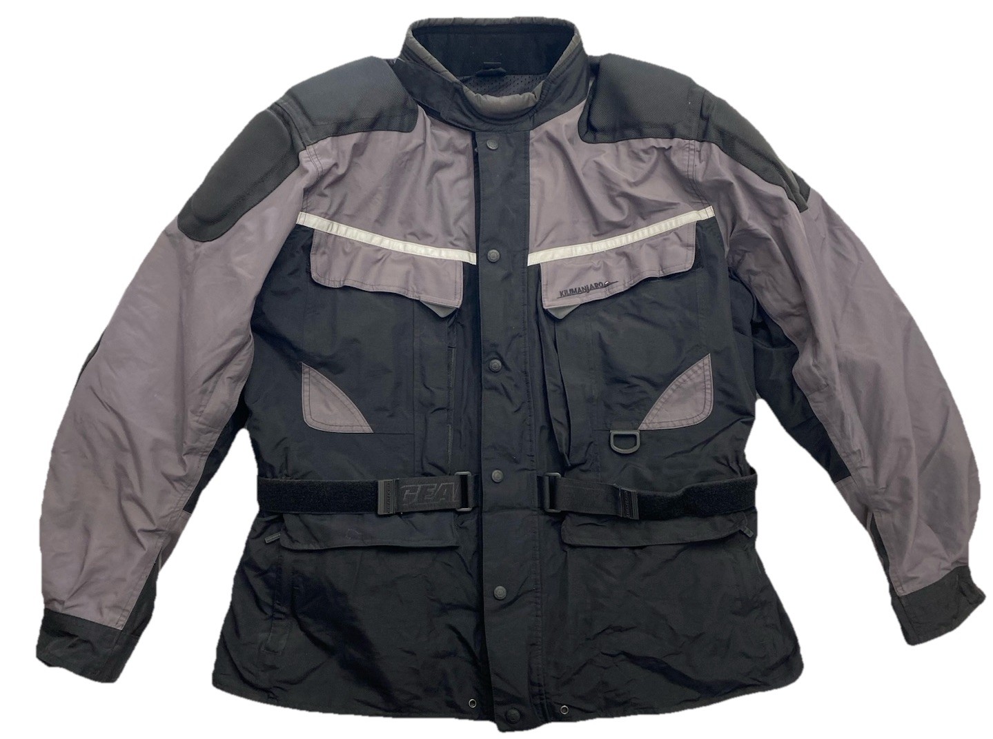 first gear kilimanjaro motorcycle jacket Padded Sheltex Black Gray Mens 2XL B20