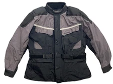 first gear kilimanjaro motorcycle jacket Padded Sheltex Black Gray Mens 2XL B20