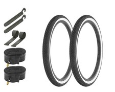 ORIGINAL LOWRIDER Bicycle Tires 20x1.75" WhiteWall Brick W/Tubes,Lever,RimStrip
